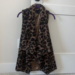 Daytrip Tan and Black Faux Fur Vest